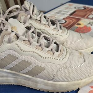 Adidas Beige and White Sneakers